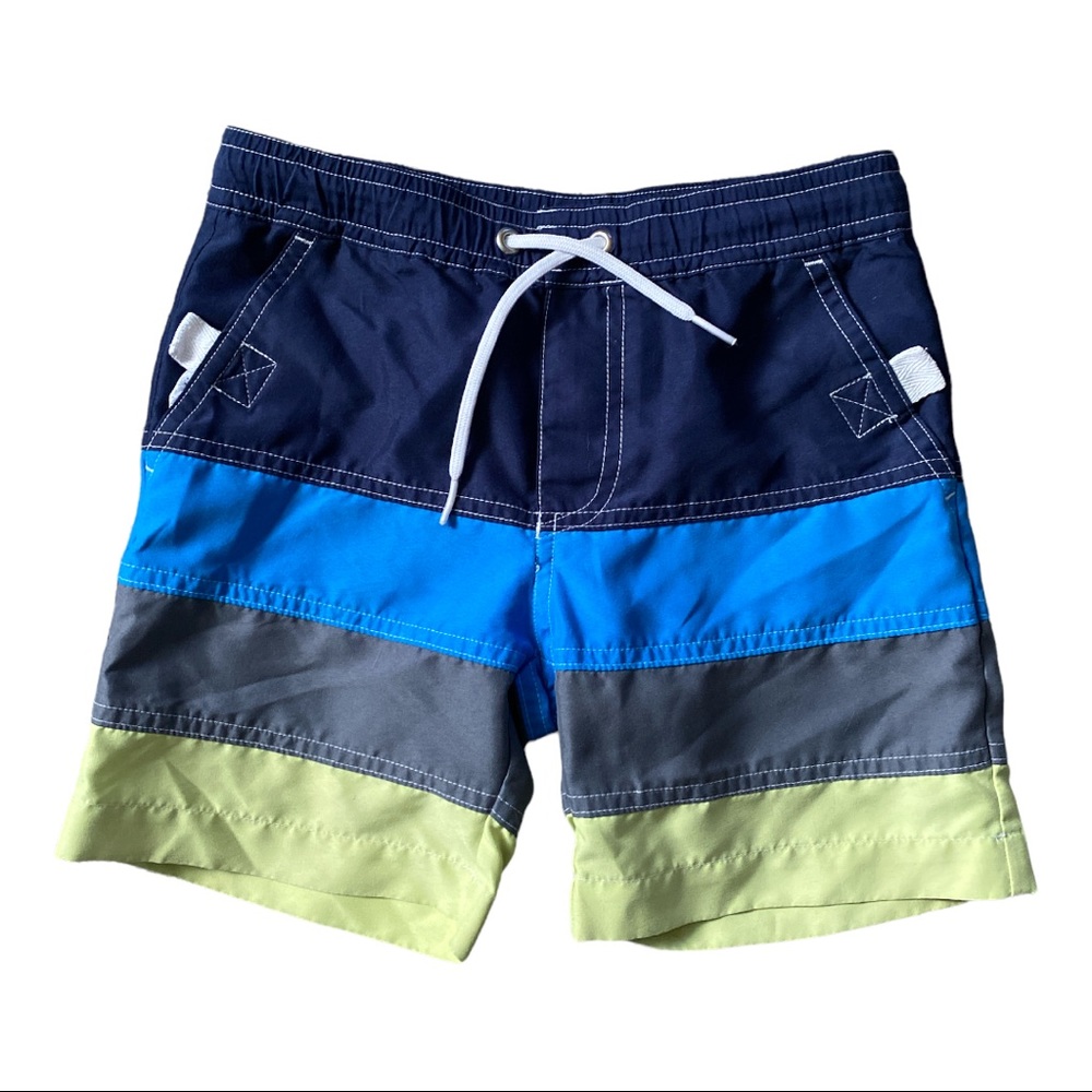 Hanna Andersson Toddler Boys Striped Mesh Lined Swim Trunks Multi Color 90 US 3T